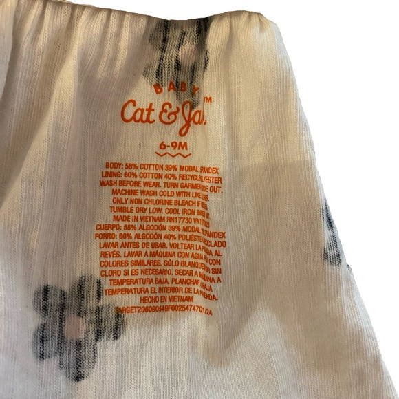 Baby Girls' Romper - Cat & Jack™, Color: Off-White, Size: 6-9M - Picture 7 of 8